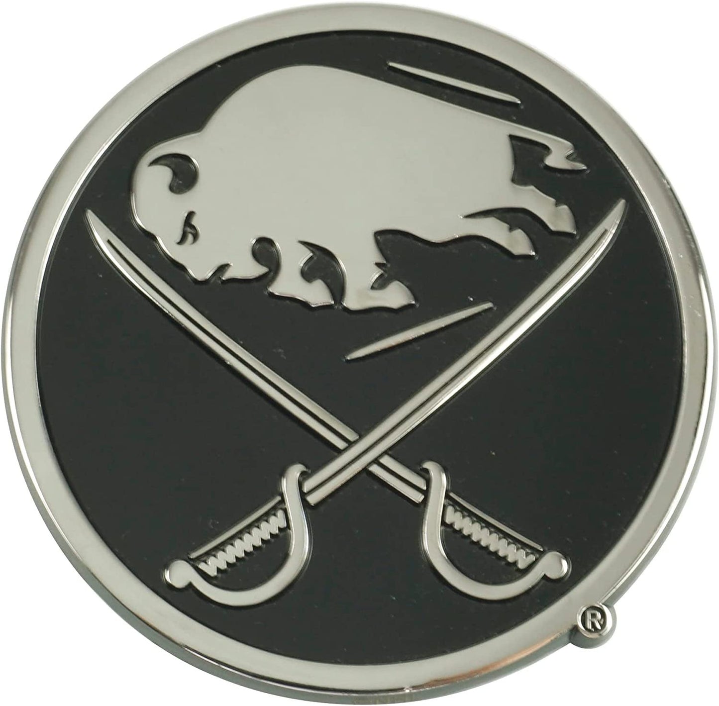 Buffalo Sabres Solid Metal Chrome Auto Emblem Raised Decal