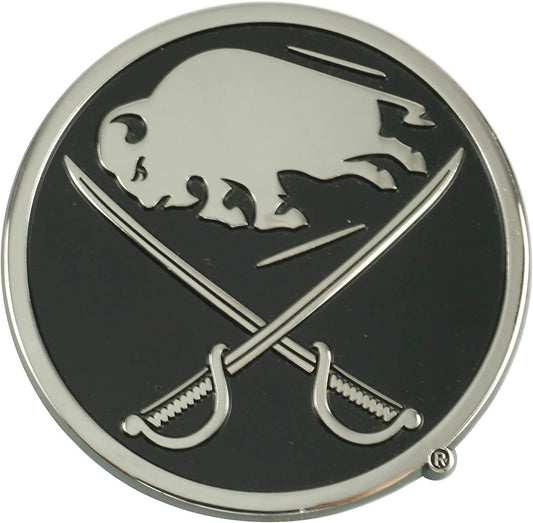 Buffalo Sabres Solid Metal Chrome Auto Emblem Raised Decal
