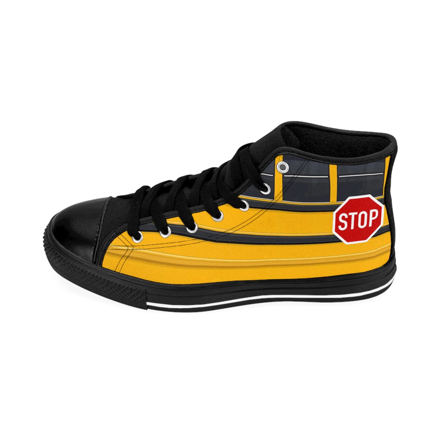 Bussin’ School Bus Men’s Classic High-Top Sneakers