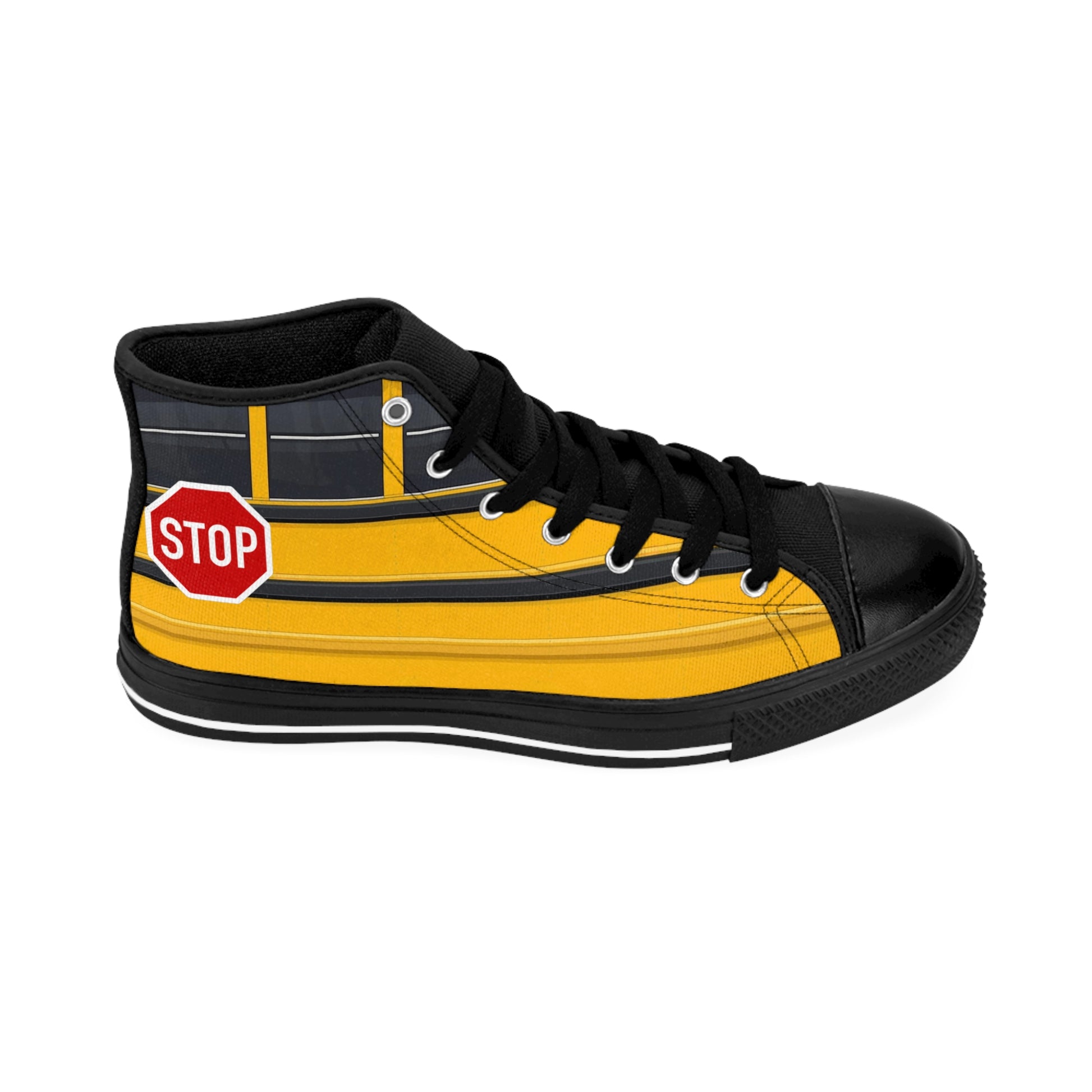 Bussin’ School Bus Men’s Classic High-Top Sneakers