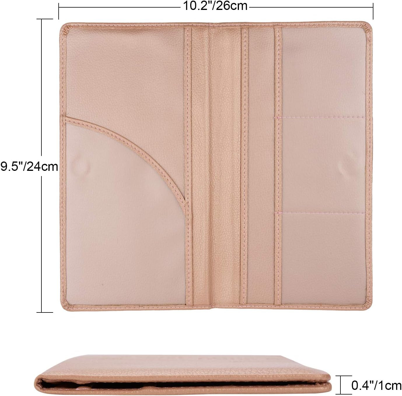 Car Registration and Insurance Rose Gold Color Holder for Vehicle Glove Box Car Organizer with Magnetic Close 