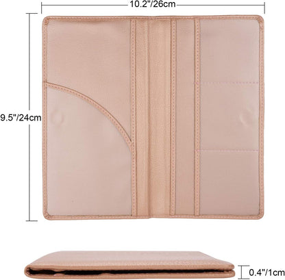 Car Registration and Insurance Rose Gold Color Holder for Vehicle Glove Box Car Organizer with Magnetic Close 