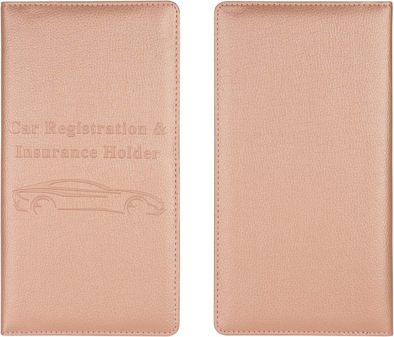 Car Registration and Insurance Rose Gold Color Holder for Vehicle Glove Box Car Organizer with Magnetic Close 