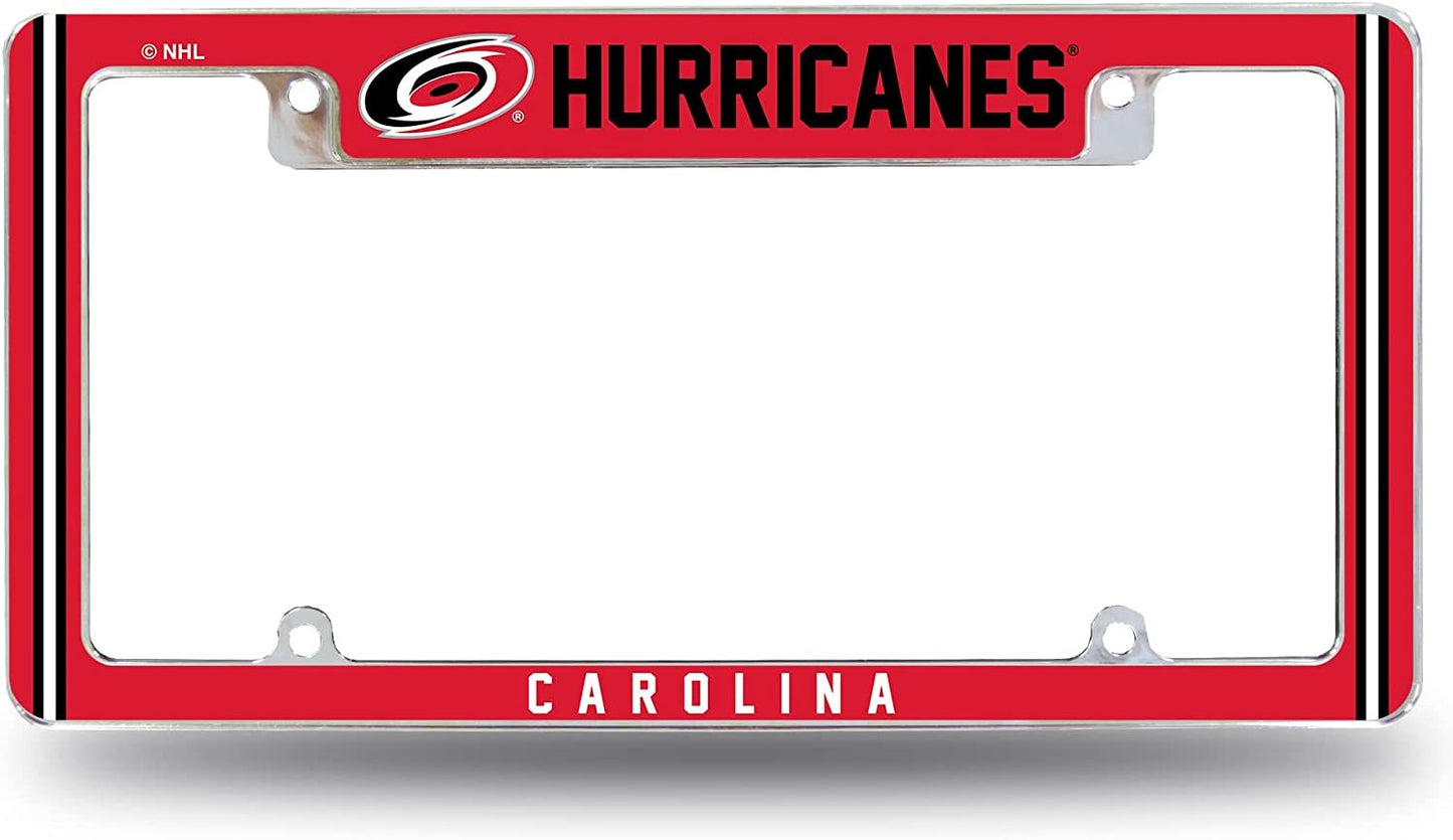 Carolina Hurricanes Metal License Plate Frame Chrome Tag Cover Alternate Design 6x12 Inch