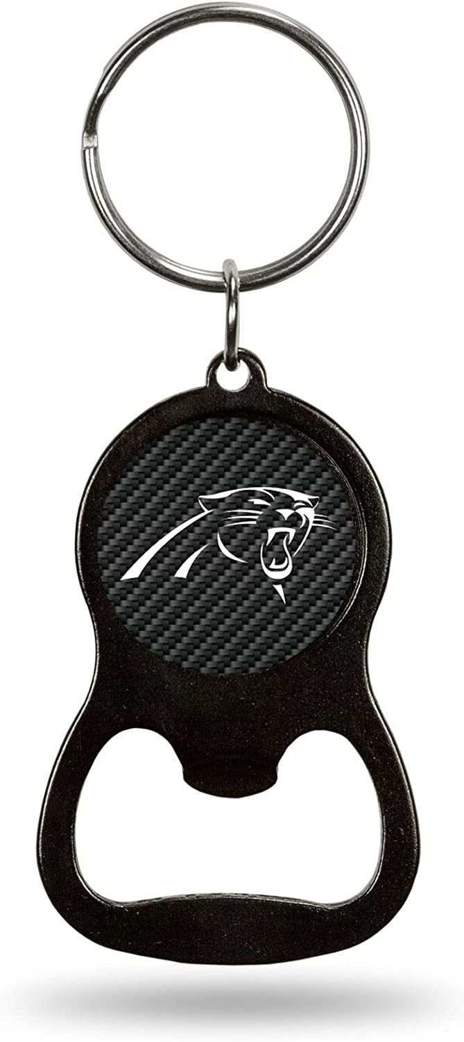 Carolina Panthers Keychain Bottle Opener Carbon Fiber Design Metal Football