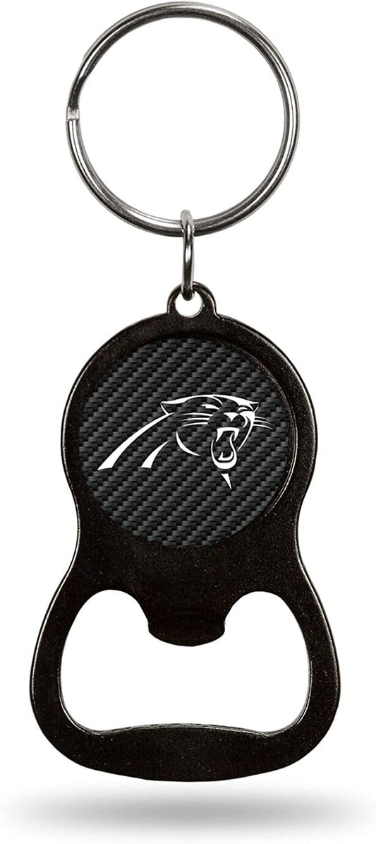 Carolina Panthers Keychain Bottle Opener Carbon Fiber Design Metal Football