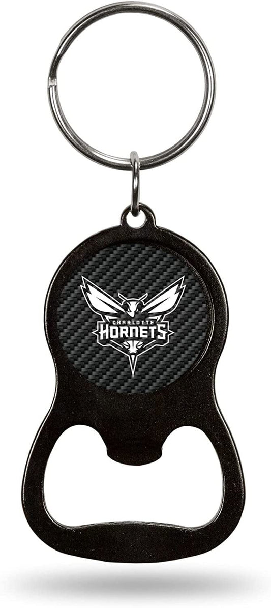 Charlotte Hornets Metal Keychain Bottle Opener Carbon Fiber Design Basketball