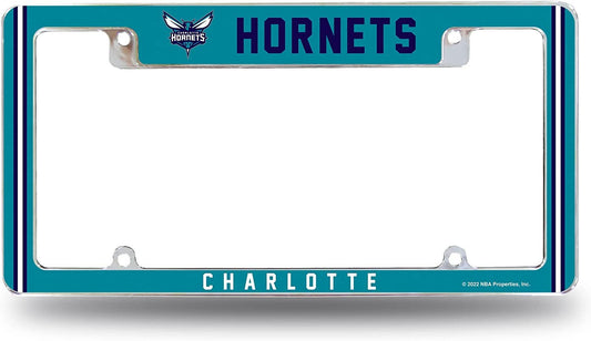 Charlotte Hornets Metal License Plate Frame Chrome Tag Cover Alternate Design 6x12 Inch