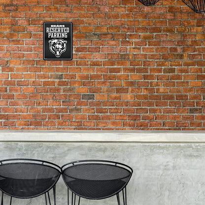 Chicago Bears Metal Parking Novelty Wall Sign 8.5 x 11 Inch Carbon Fiber Design