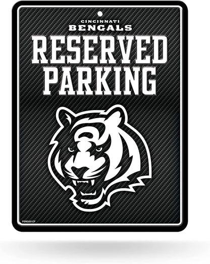 Cincinnati Bengals Metal Parking Novelty Wall Sign 8.5 x 11 Inch Carbon Fiber Design