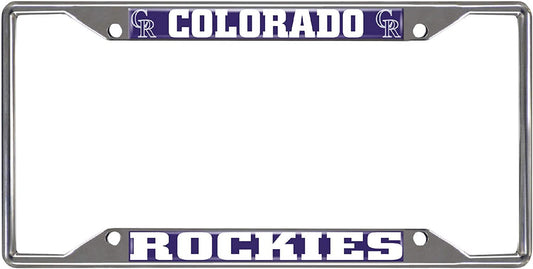 Colorado Rockies Metal License Plate Frame Tag Cover Chrome 6x12 Inch