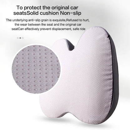 Car seat cushion with anti-slip surface on a white background