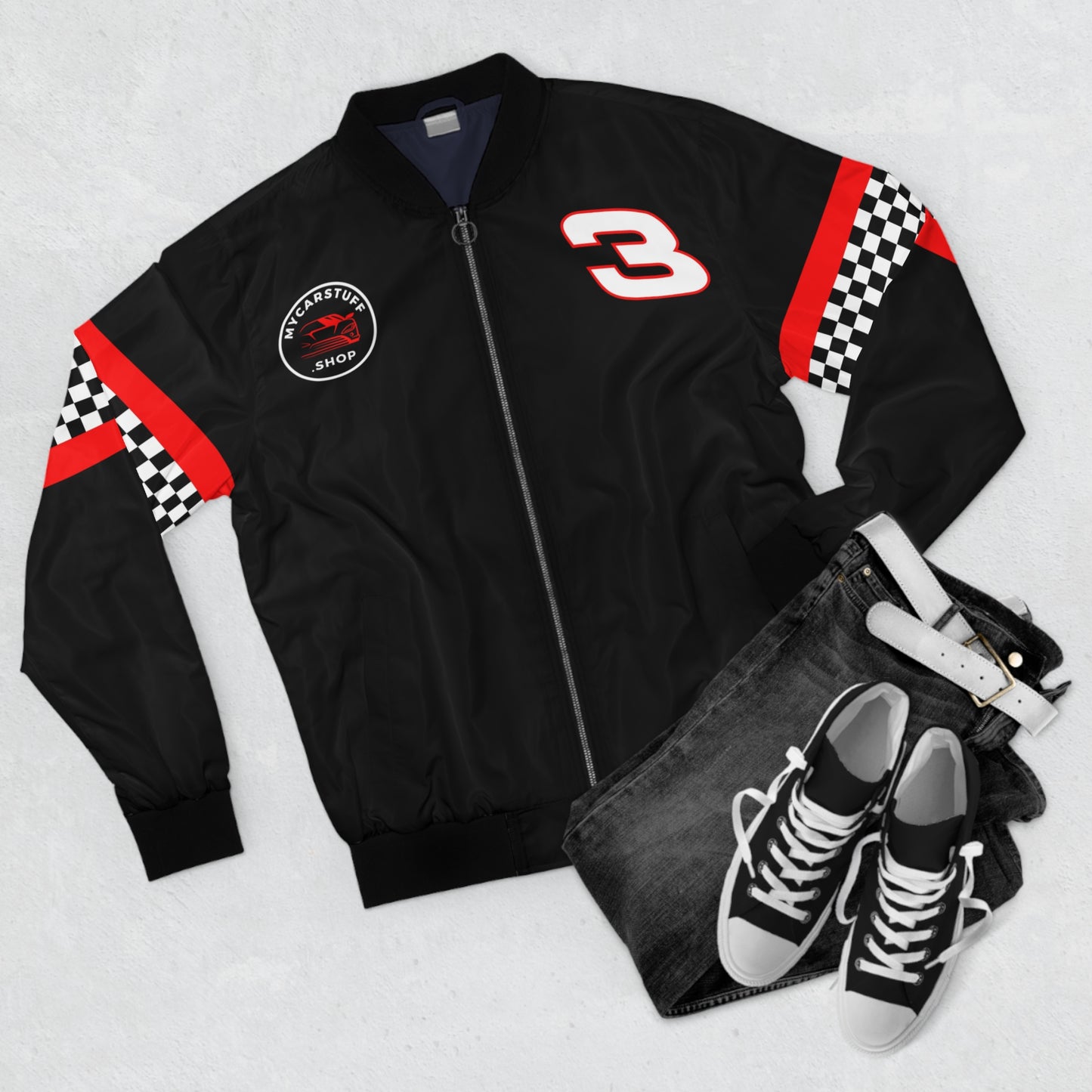 Custom Number 3 Racing Bomber Jacket for Men – Lean Forward Motorsports Signature Edition