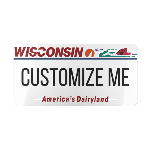 Custom Personalized Wisconsin Vanity Plate - Customize Me Wisconsin America's Dairyland