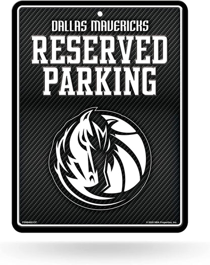 Dallas Mavericks Metal Parking Novelty Wall Sign 8.5 x 11 Inch Carbon Fiber Design