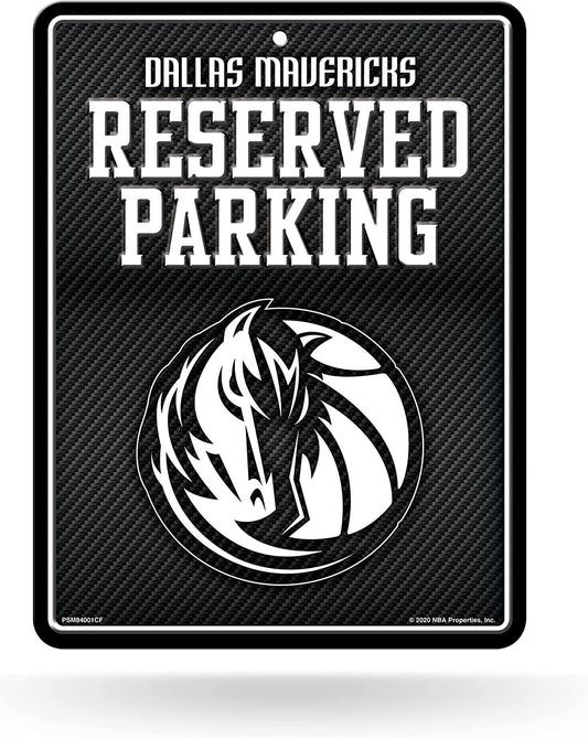 Dallas Mavericks Metal Parking Novelty Wall Sign 8.5 x 11 Inch Carbon Fiber Design