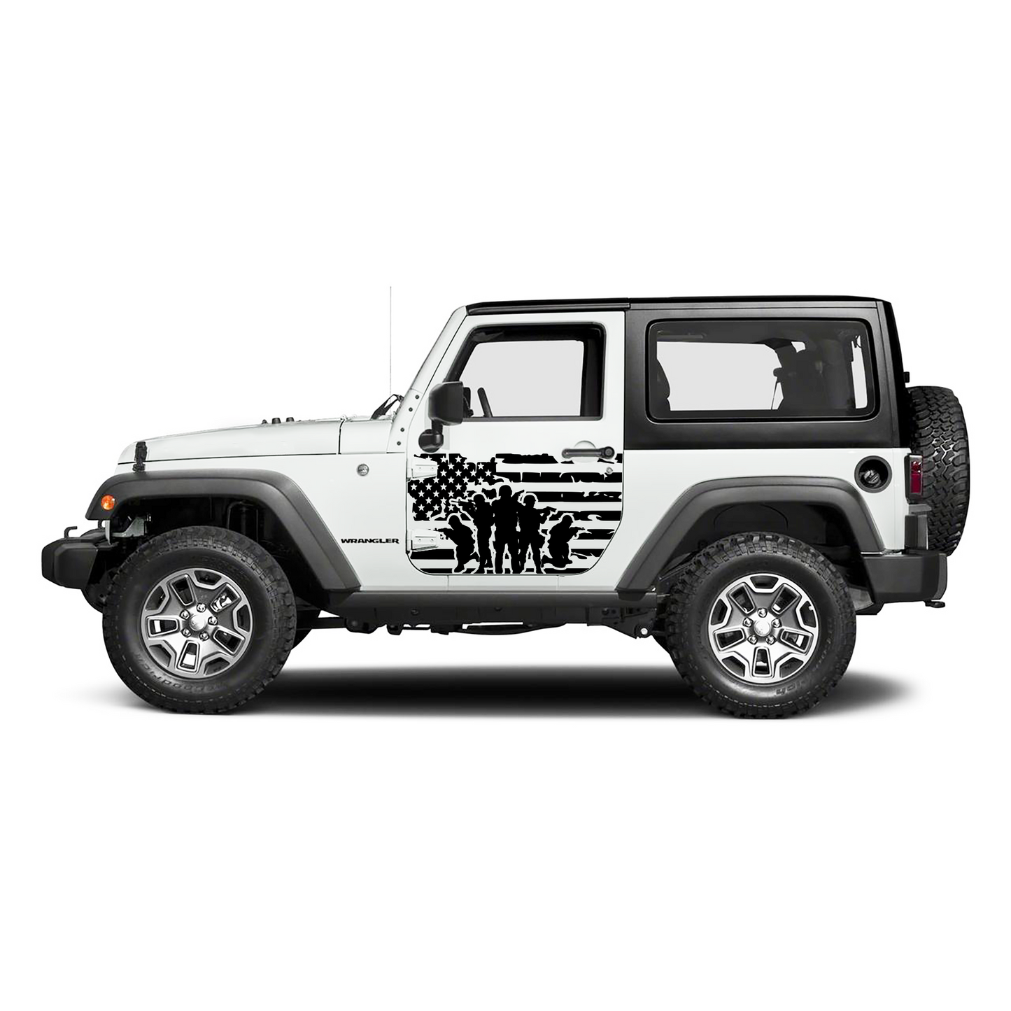 Defend the Flag Side Graphic – Jeep & Truck Door Decal Set | Left & Right American Flag Graphics | Premium Vinyl