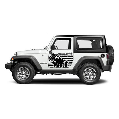 Defend the Flag Side Graphic – Jeep & Truck Door Decal Set | Left & Right American Flag Graphics | Premium Vinyl