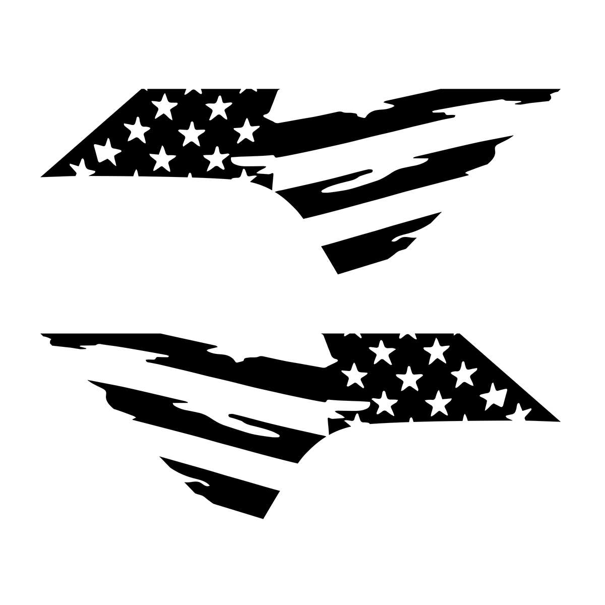 Distressed Flag Bedside Graphics for Jeep Gladiator – Weathered American Flag Truck Decals (2-Piece Set)