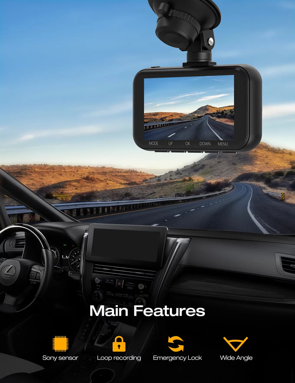 Dual Dash Camera UHD 4K Front and FHD 1080P Rear