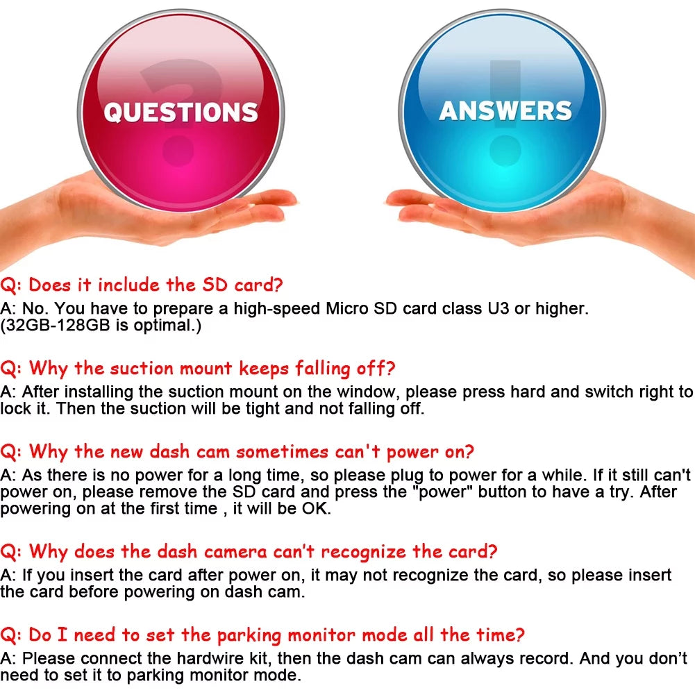 Dual Dash Camera UHD 4K Front and FHD 1080P Rear