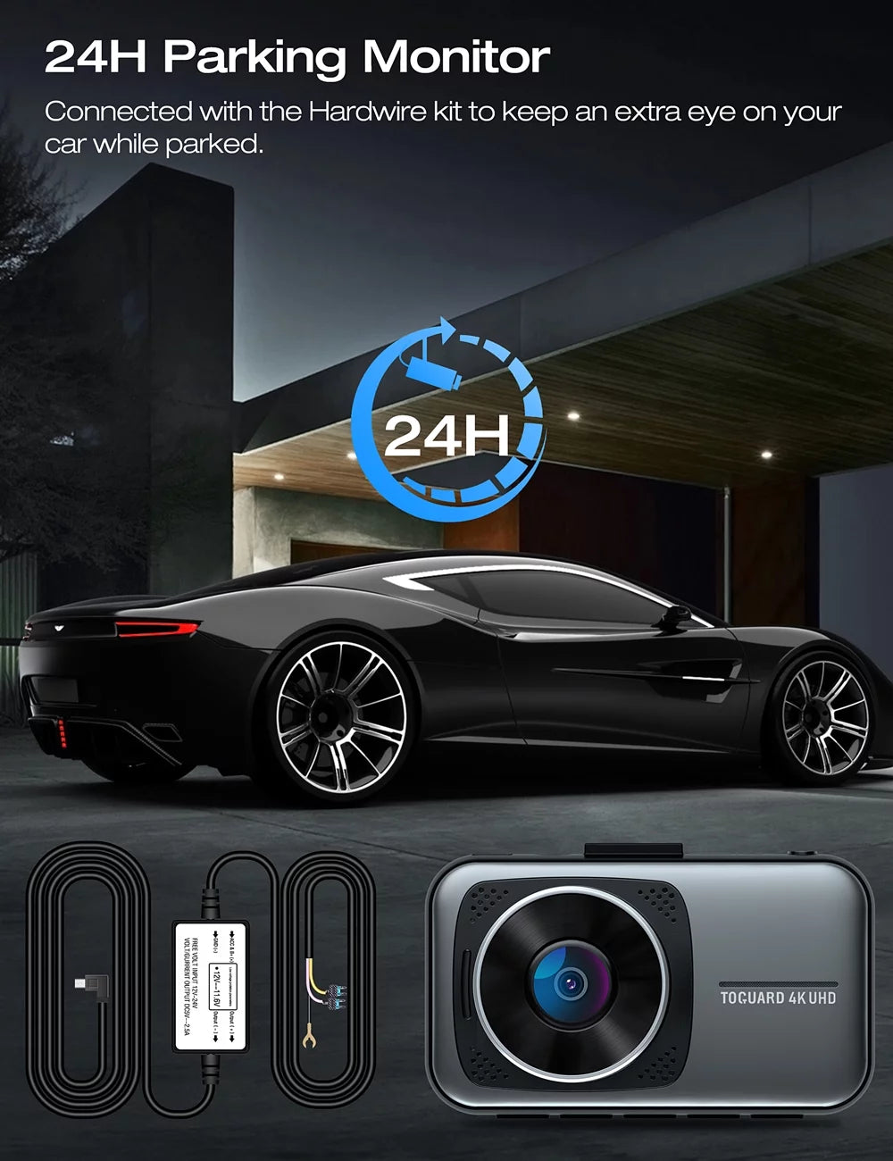 Dual Dash Camera UHD 4K Front and FHD 1080P Rear