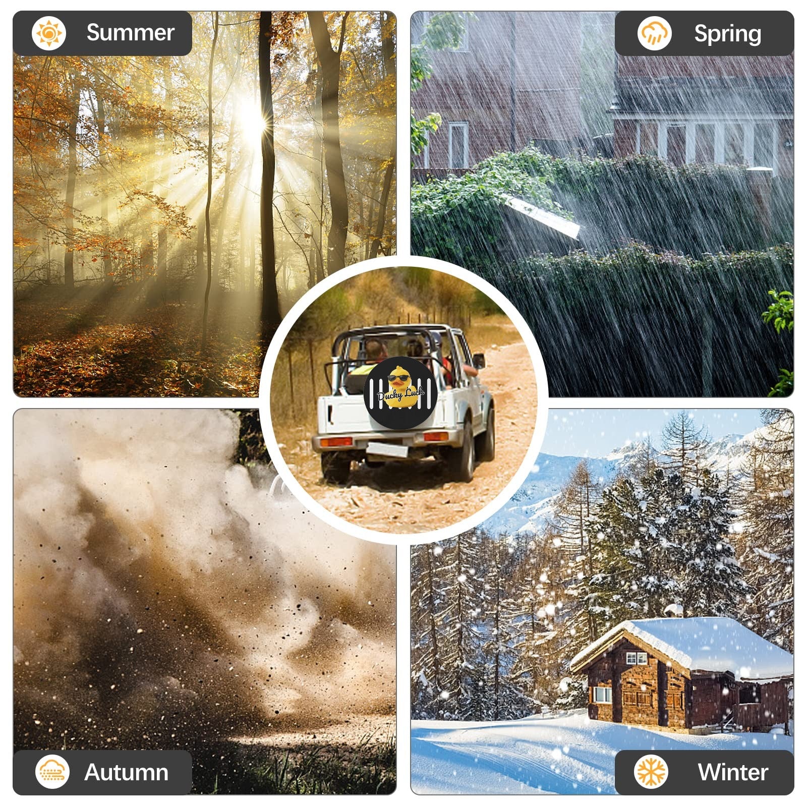 Ducky Luck 28" Spare Tire Cover – Jeep & SUV Rear Tire Protector