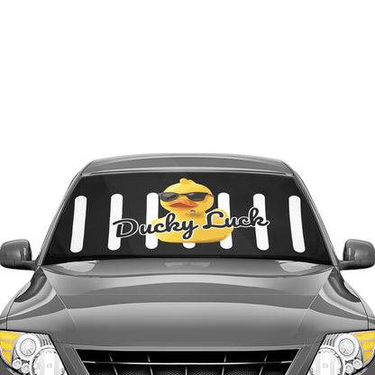 Ducky Luck Umbrella Car Sun Shade – 58" x 29" Windshield Cover (Black)