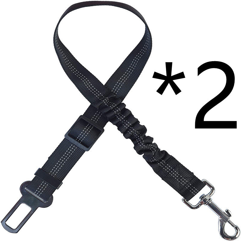 2-pack of black elastic dog seat belt tethers