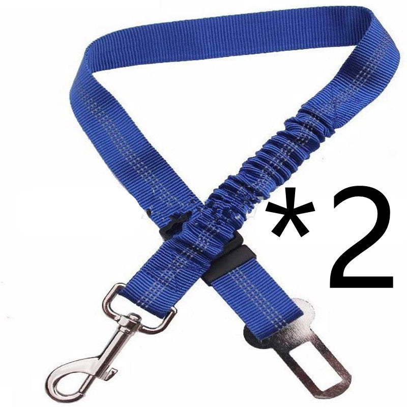2-pack of blue elastic dog seat belt tethers