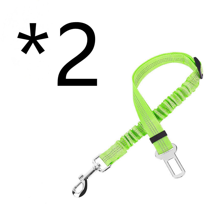 2-pack of green elastic dog seat belt tethers