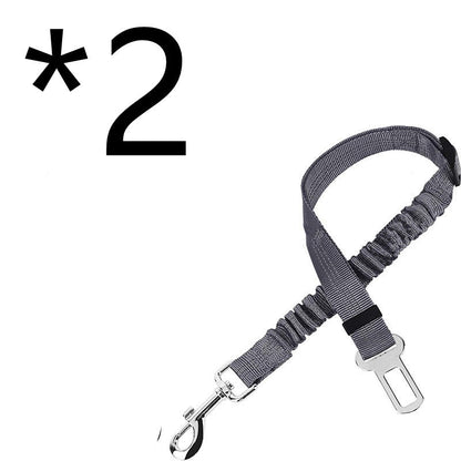 2-pack of gray elastic dog seat belt tethers