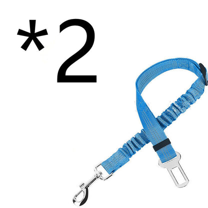2-pack of light blue elastic dog seat belt tethers
