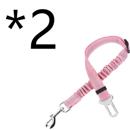 2-pack of pink elastic dog seat belt tethers