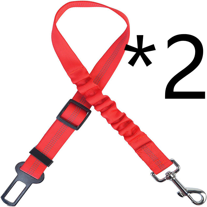 2-pack of red elastic dog seat belt tethers