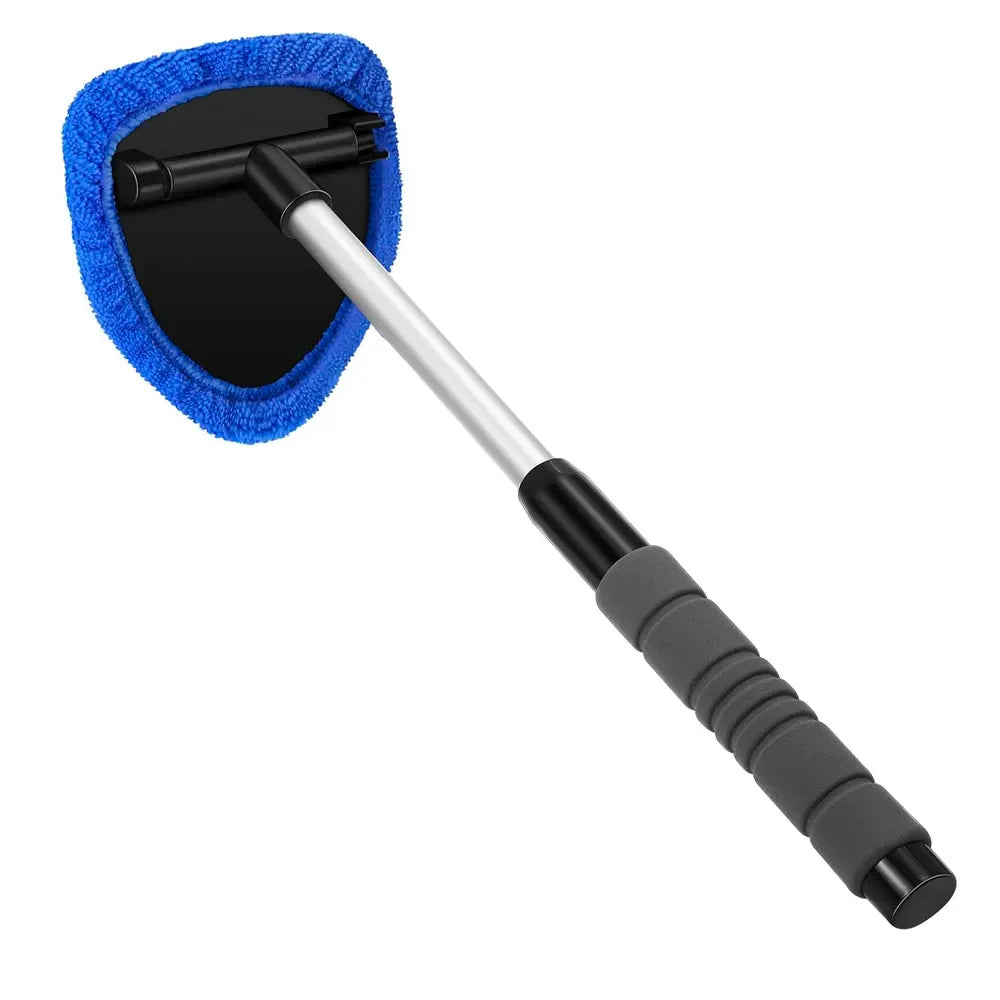 Car wash sponge with extendable handle on a white background