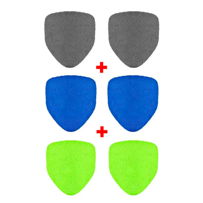 Set of four guitar picks in gray, blue, and green on a white background