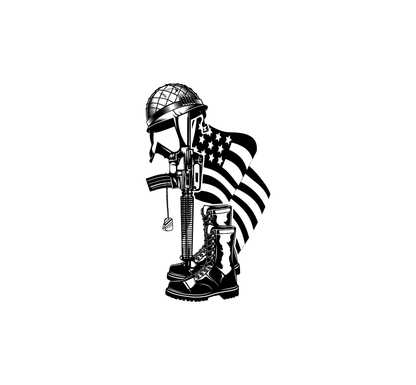 Fallen Soldier Tribute Hood Graphic – Military Memorial Jeep Hood Decal (12" × 21")