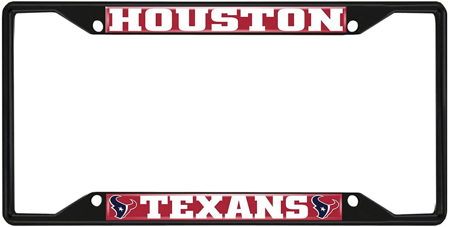 Fanmats NFL Houston Texans Black Metal License Plate Frame