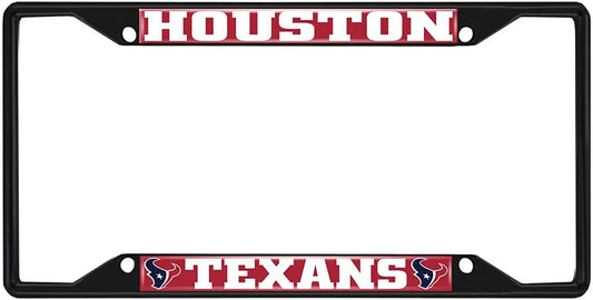 Fanmats NFL Houston Texans Black Metal License Plate Frame