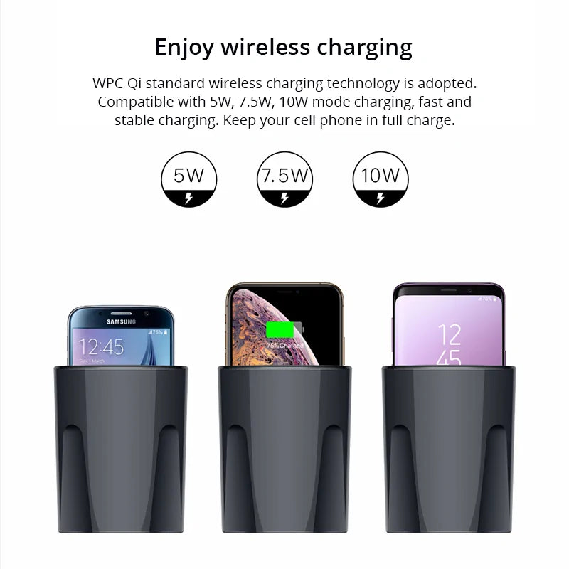 Fast Wireless Car Cup Charger