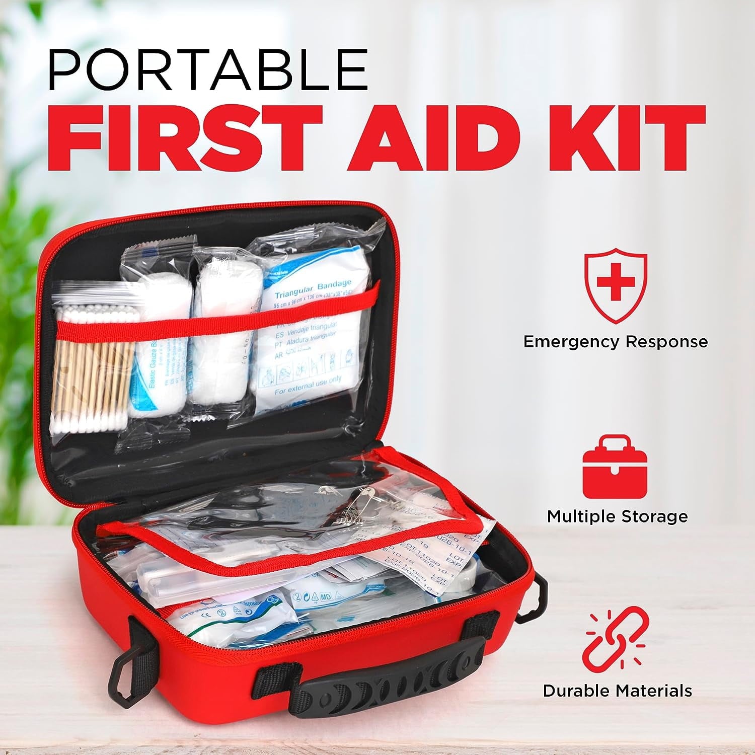 First Aid Car Kit Waterproof Emergency Survival Travel Kit (152 pieces)