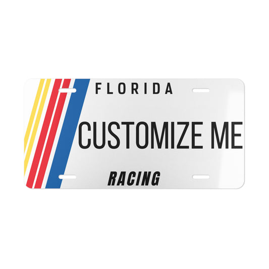 Florida Racing Customizable Vanity License Plate – Personalized Aluminum Decor Tag