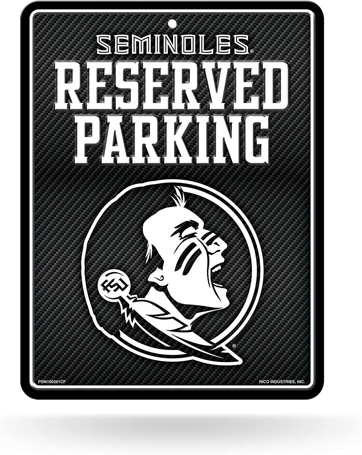 Florida State University Seminoles FSU Metal Parking Novelty Wall Sign 8.5 x 11 Inch Carbon Fiber Design