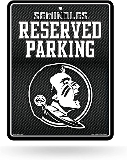 Florida State University Seminoles FSU Metal Parking Novelty Wall Sign 8.5 x 11 Inch Carbon Fiber Design