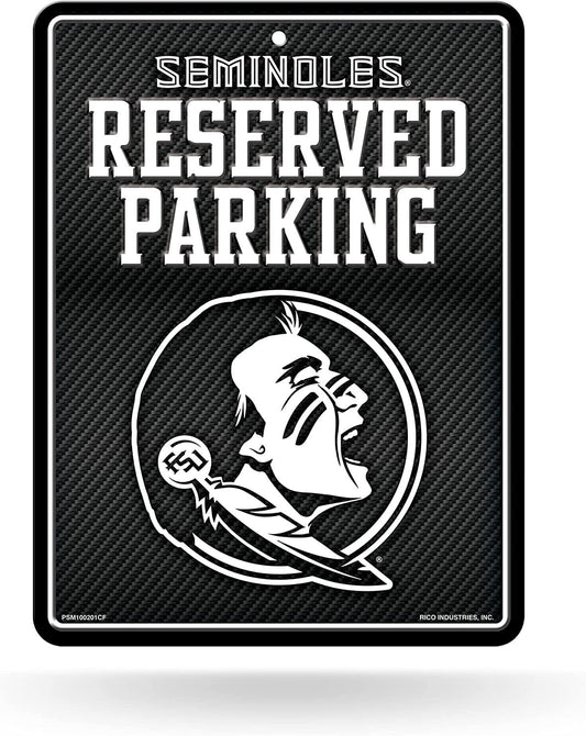 Florida State University Seminoles FSU Metal Parking Novelty Wall Sign 8.5 x 11 Inch Carbon Fiber Design