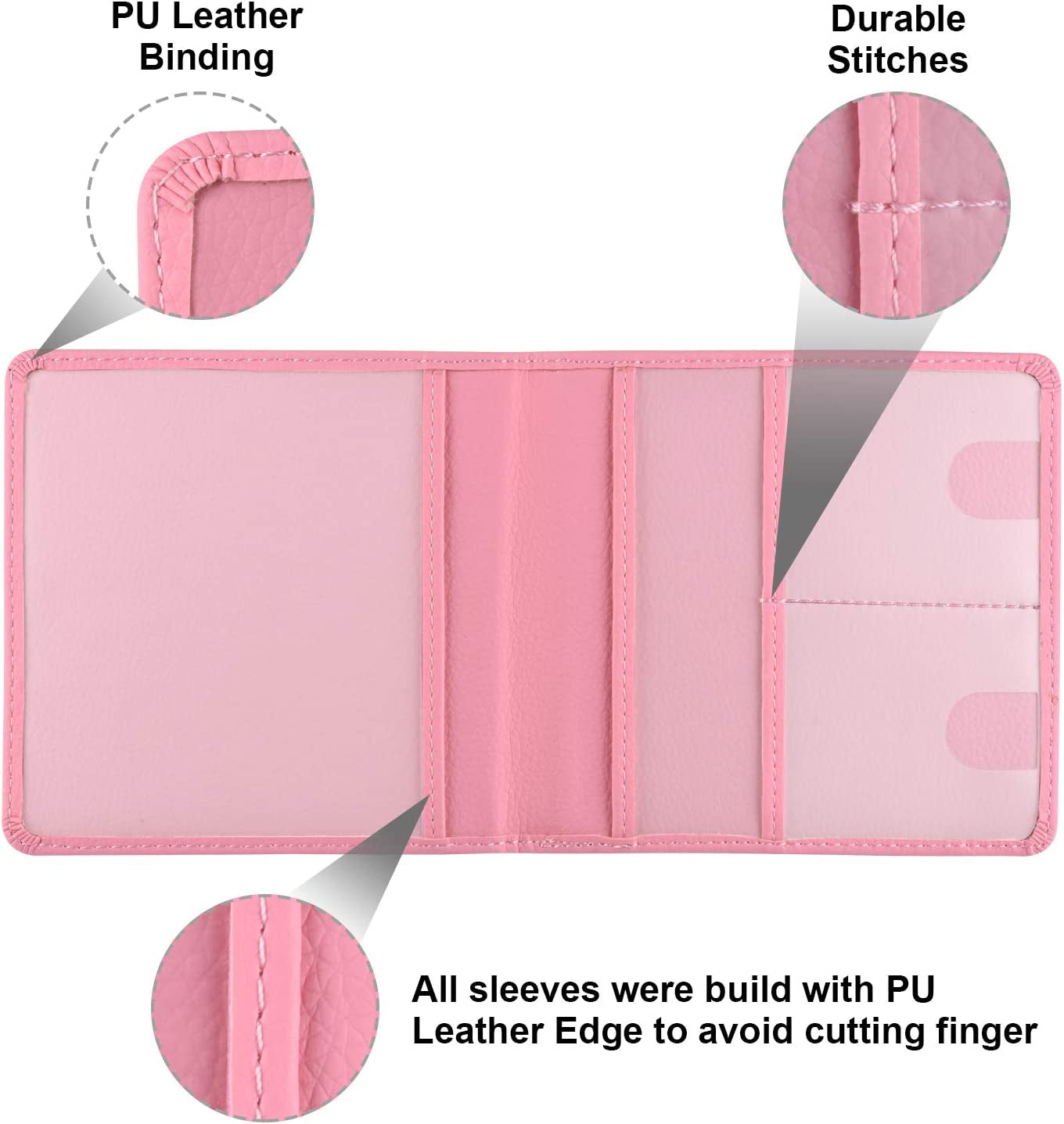 Foldable Pink Car Registration and Insurance Holder for Vehicle Glove Box