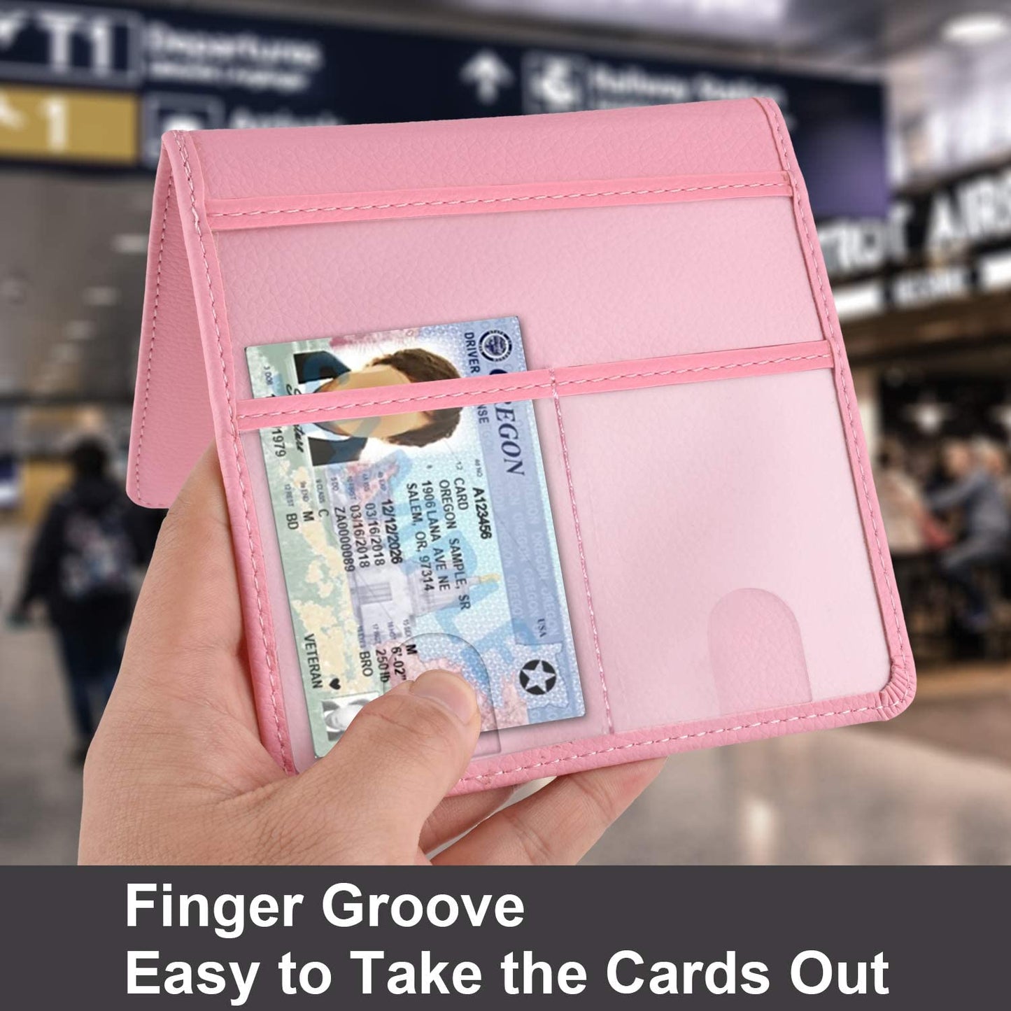 Foldable Pink Car Registration and Insurance Holder for Vehicle Glove Box