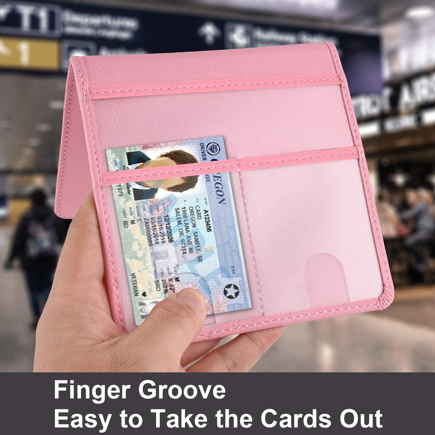 Foldable Pink Car Registration and Insurance Holder for Vehicle Glove Box