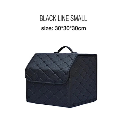 Black quilted storage cube with size 30x30x30cm on a white background